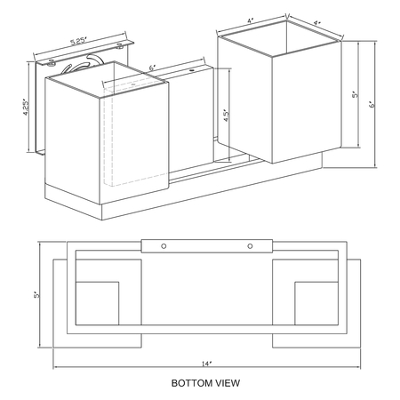 Forte 2 Light Bath Bracket 5083-02-32